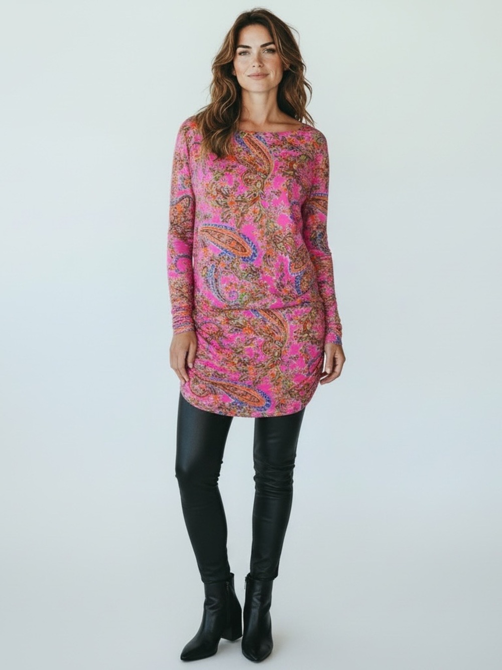 ✨ Vintage Lauren Ralph Lauren Paisley Long-Boho Sleeve Tunic Top Size Large ✨